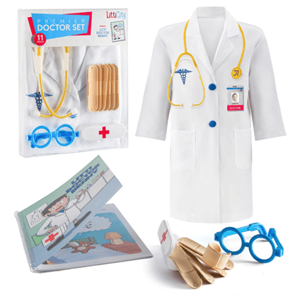 Litti City Premier Doctor Playset and Teacher Purse Set, Litti Pritti Stylist Handbag Set, and Prextex Slime Eggs - Image 1