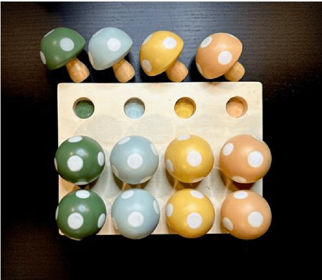13-Piece Toy Mushroom Peg Sorters - Image 1