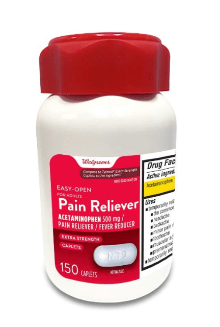 Walgreens Pain Reliever Acetaminophen, 150 count bottles - Image 1