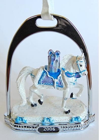 2006 Snow Princess Stirrup Ornaments, 2007 Holiday Stirrup Ornaments, 2007 Photo Frame Horseshoe Ornaments - Image 1