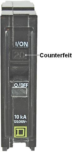 Counterfeit Circuit Breakers labeled as "Square D" - Image 3