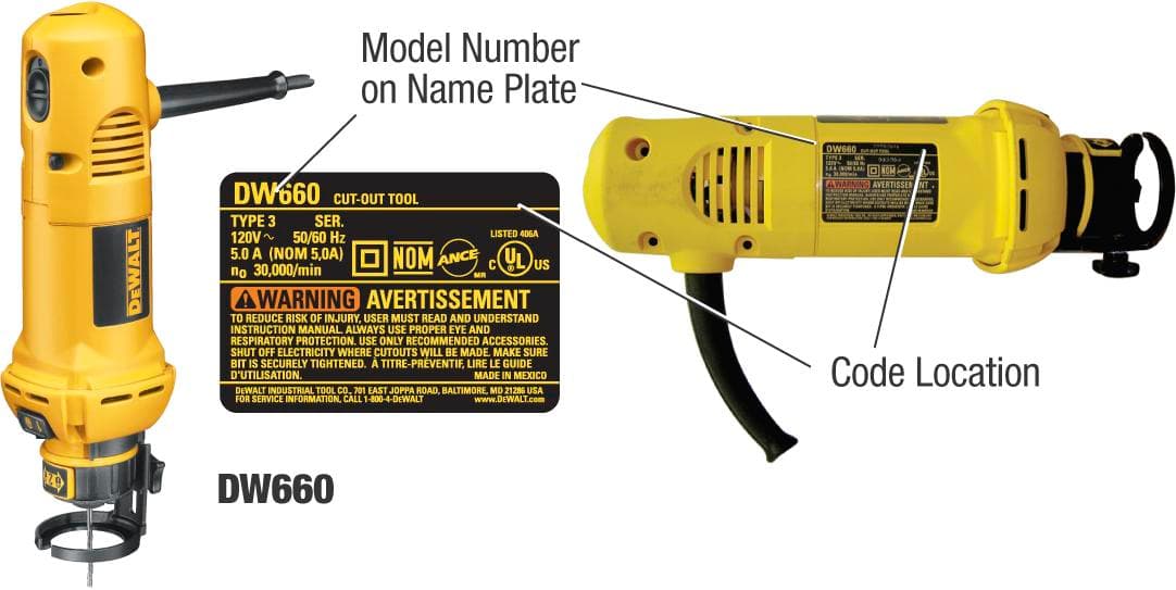 DEWALT Model DW660 Cut-Out Tools - Image 1