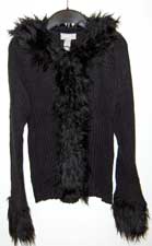 Girls' Cardigan Sweaters with Faux Fur Trim - Image 1