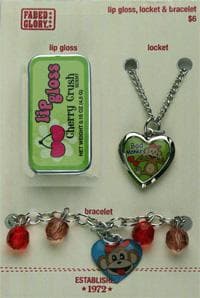 Faded Glory Lip Gloss, Locket, and Bracelet Sets - Image 2