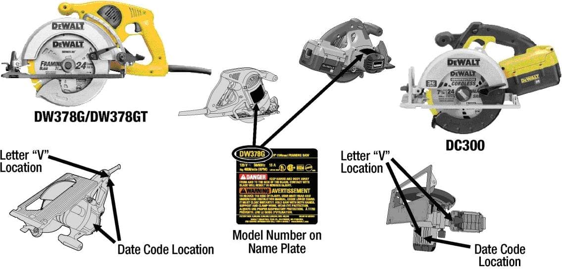 DeWalt DW378G/DW378GT Framing Saws and DC300 Circular Saws - Image 1