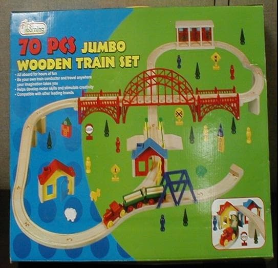 Big Wooden Blocks and Jumbo Wooden Train Sets - Image 1