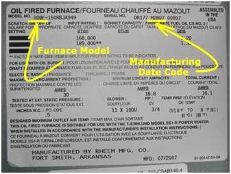 Rheem, Ruud and United Refrigeration Oil-Fired Furnaces - Image 3
