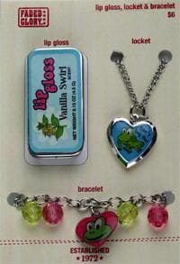 Faded Glory Lip Gloss, Locket, and Bracelet Sets - Image 1