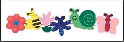 Flower and Insect Painted Wooden Beads - Image 1