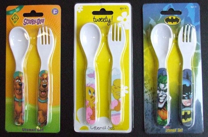 Scooby Doo, Tweety and Batman Fork and Spoon Sets - Image 1